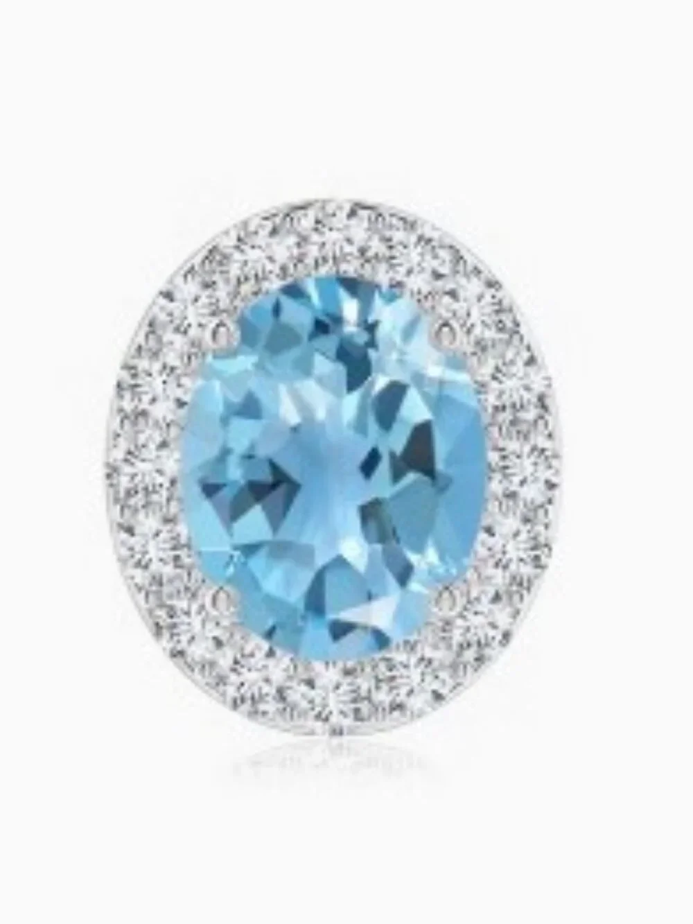 Prong-Set Oval Swiss Blue Topaz Stud Earrings with Diamond Halo